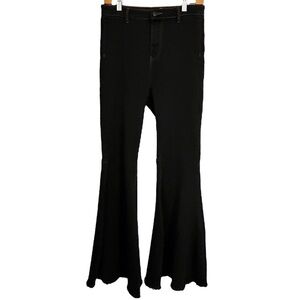 Chelsea & Violet High Rise Flare Black Stretchy Jeans with Raw Frayed Hem Sz 27